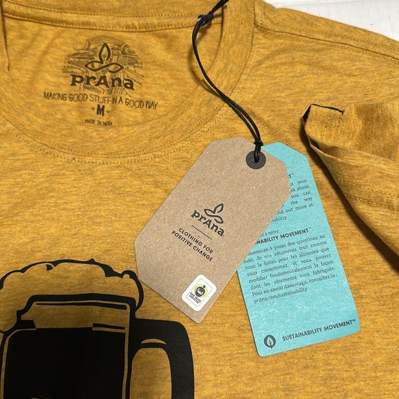 Prana Men’s T-Shirt “Beer Belly” Size Medium - Picture 4 of 5